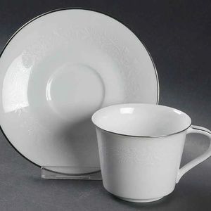 Winter white Noritake cup and saucer set in Reina